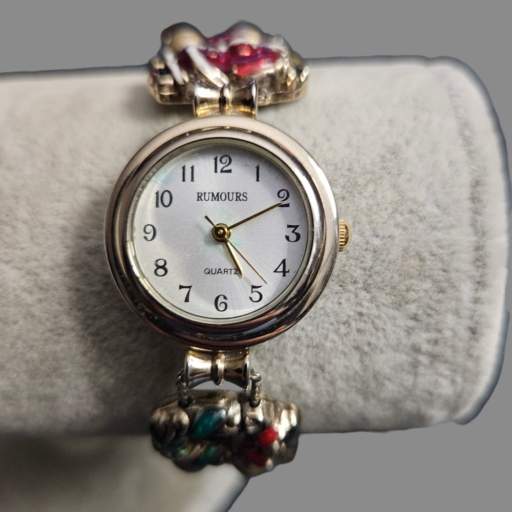Rumours Christmas Holiday Charm Bracelet Watch Santa Reindeer Enamel